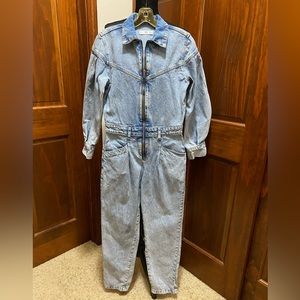 Mango Denim zip-up jumpsuit, xs
